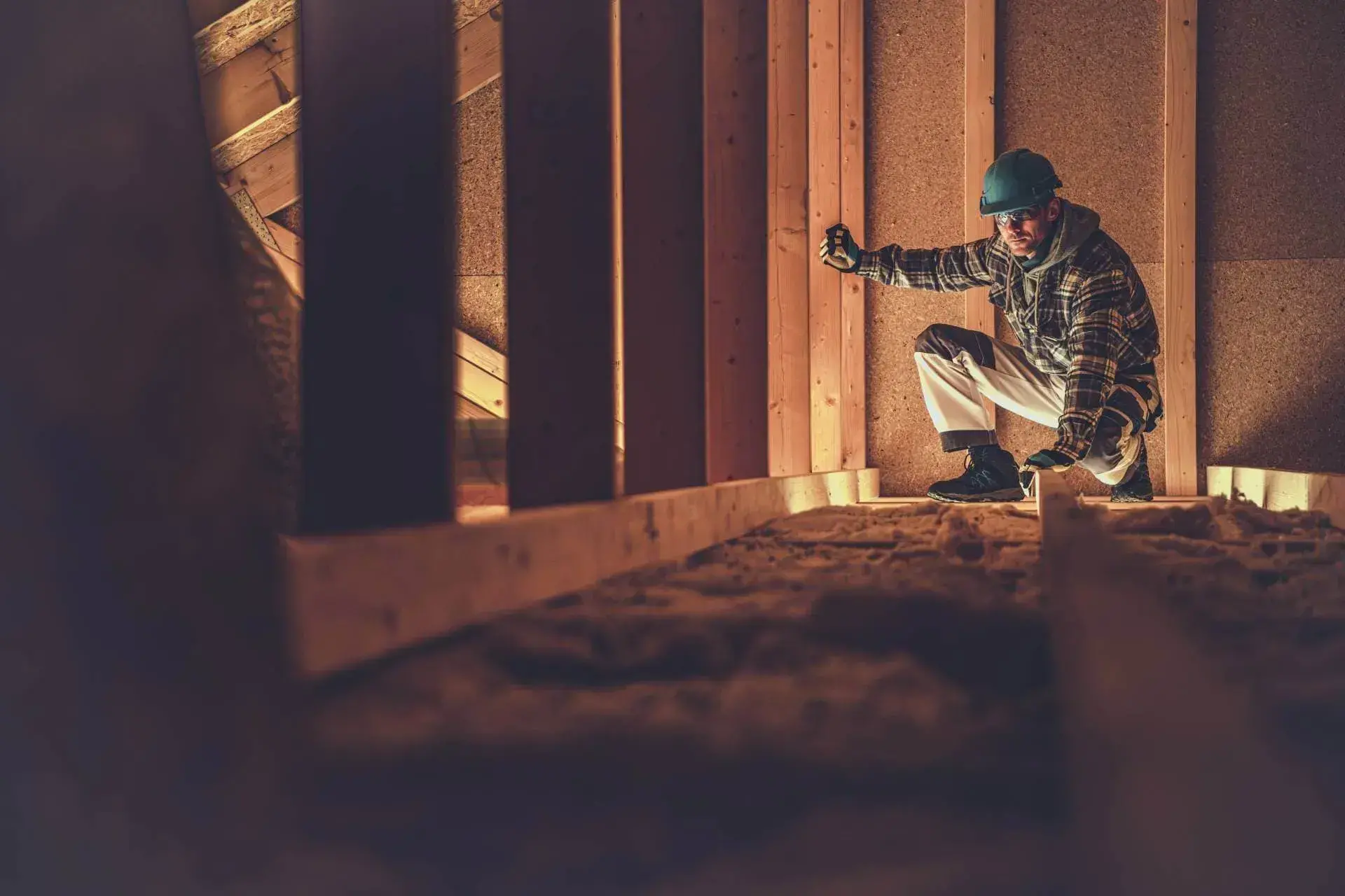 Worker in Attic